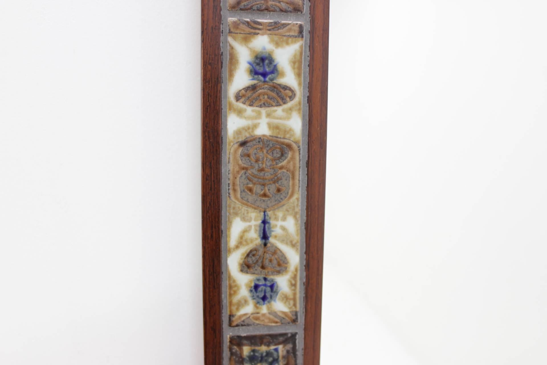 Mid-20th Century 1960 Haslev Rosewood and Tile Mirror by Royal Copenhagen