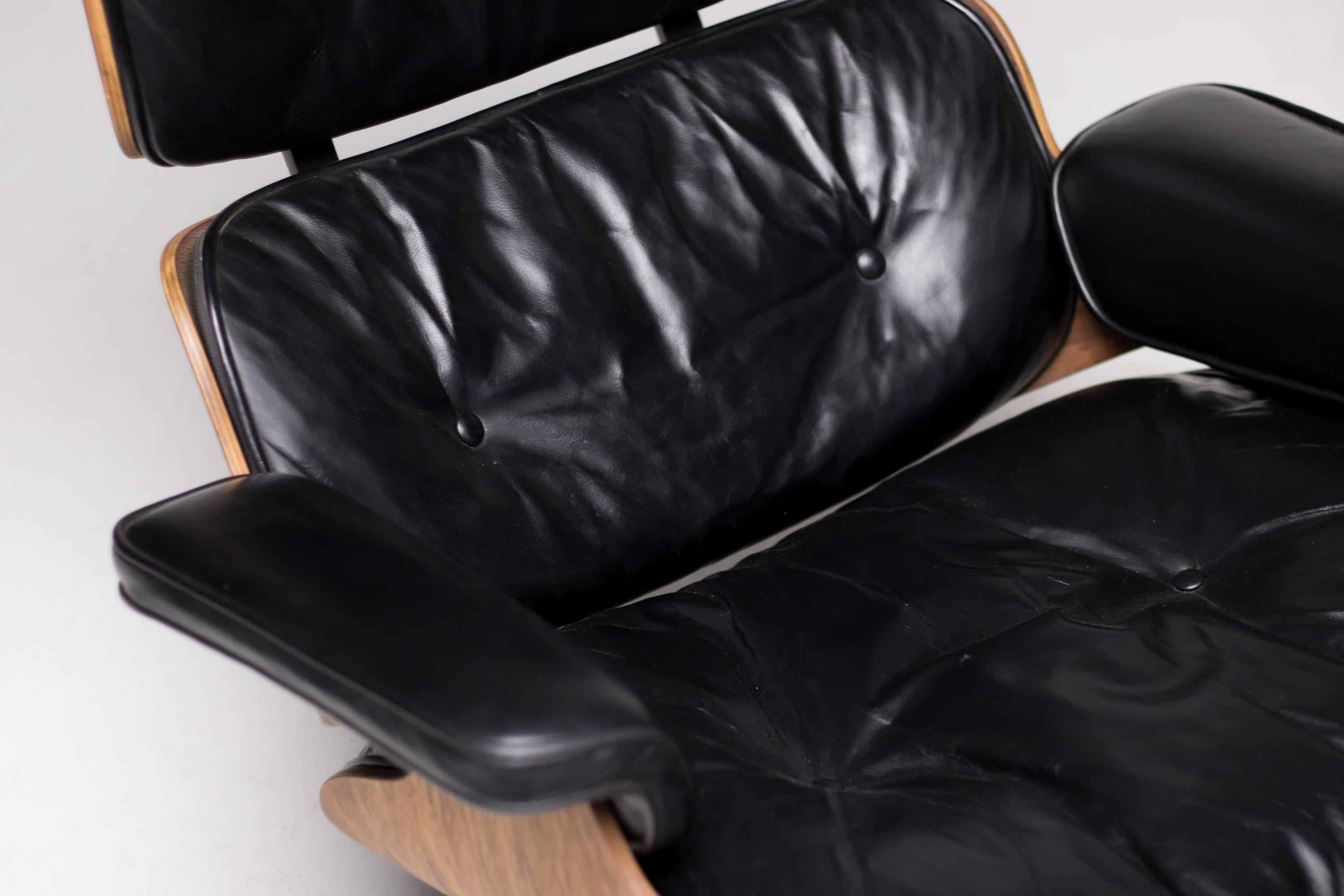 Mid-Century Modern 1960 Herman Miller Eames Rosewood 670/671 Lounge Chair and Ottoman, Number 305