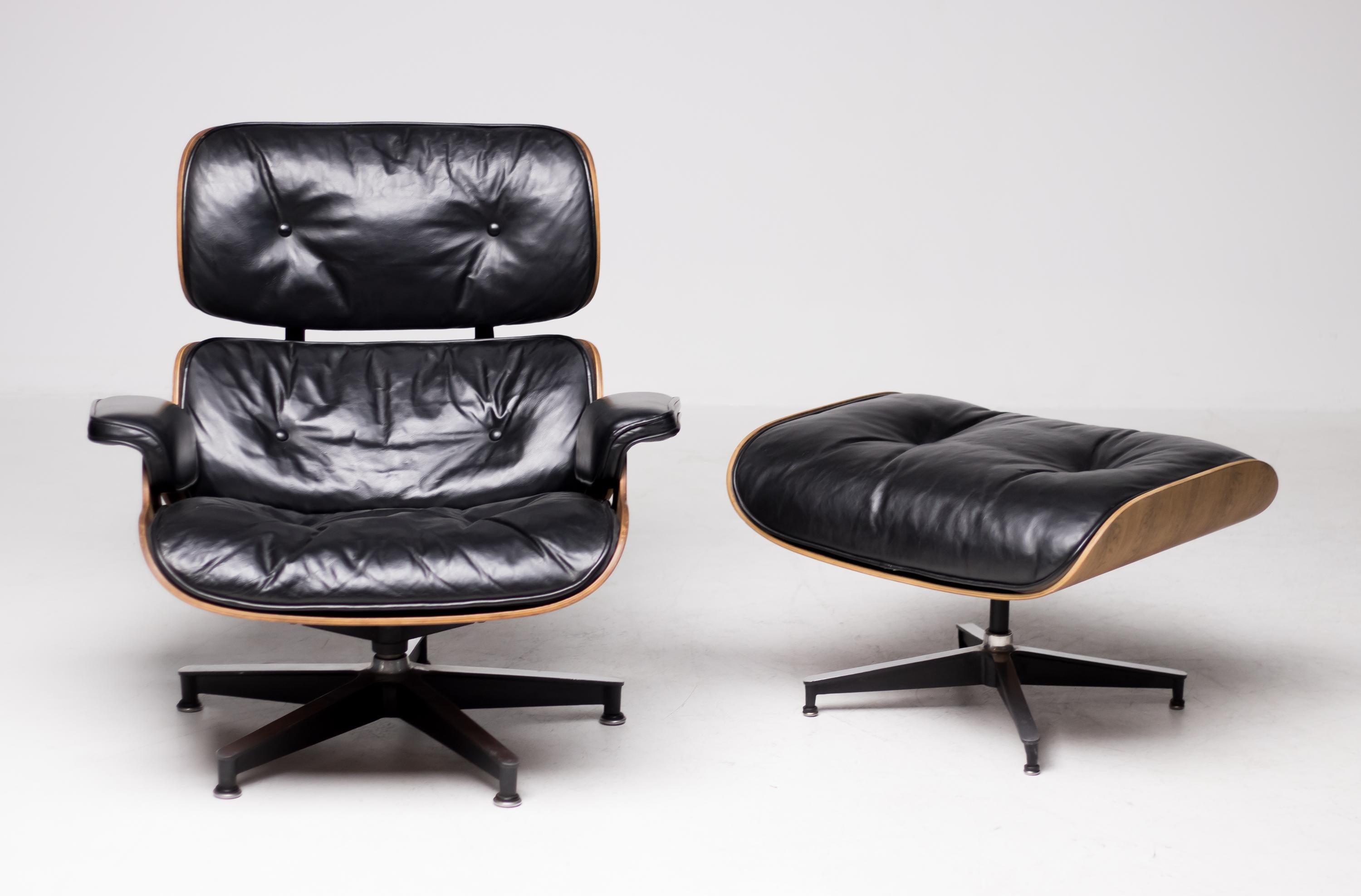 Mid-20th Century 1960 Herman Miller Eames Rosewood 670/671 Lounge Chair and Ottoman, Number 305