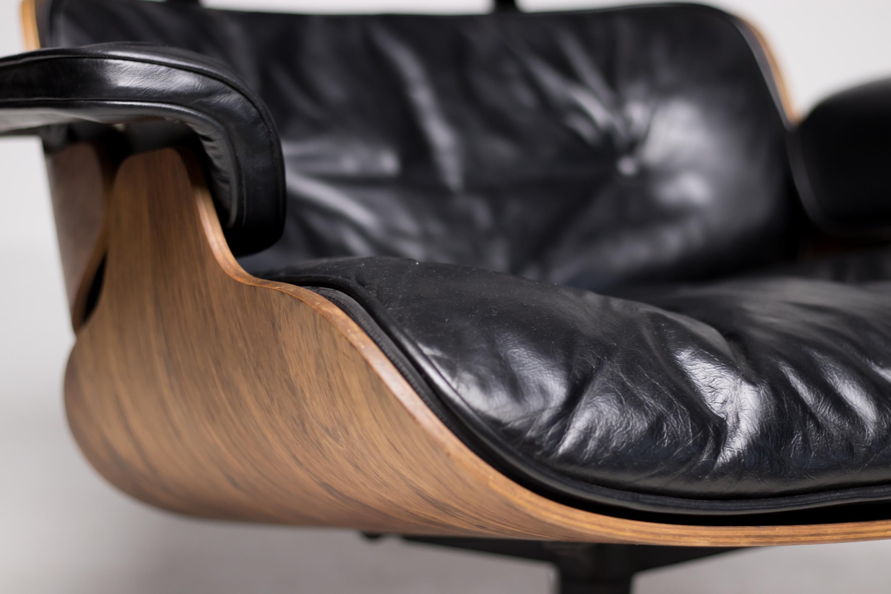 1960 Herman Miller Eames Rosewood 670/671 Lounge Chair and Ottoman, Number 305 1