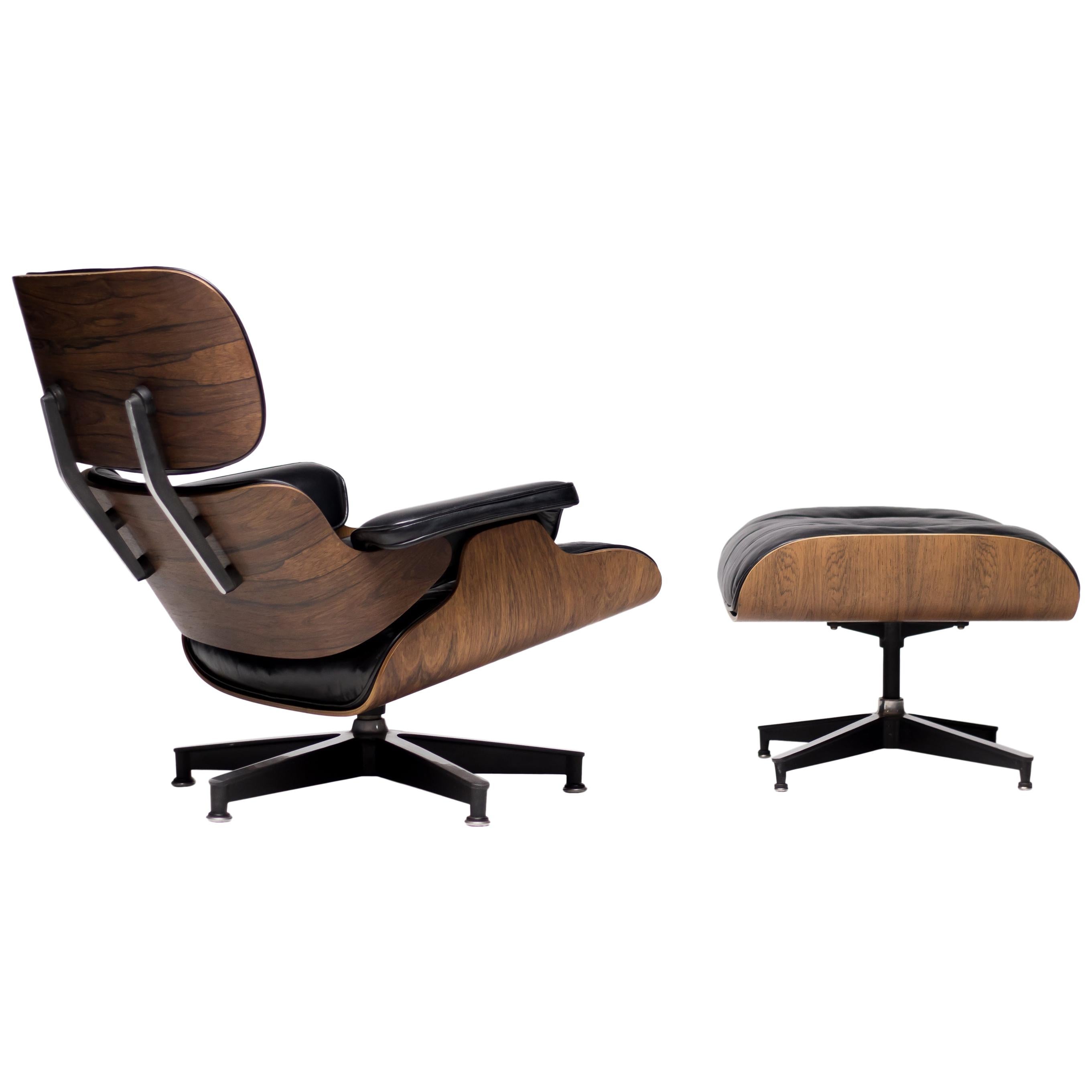 1960 Herman Miller Eames Rosewood 670/671 Lounge Chair and Ottoman, Number 305