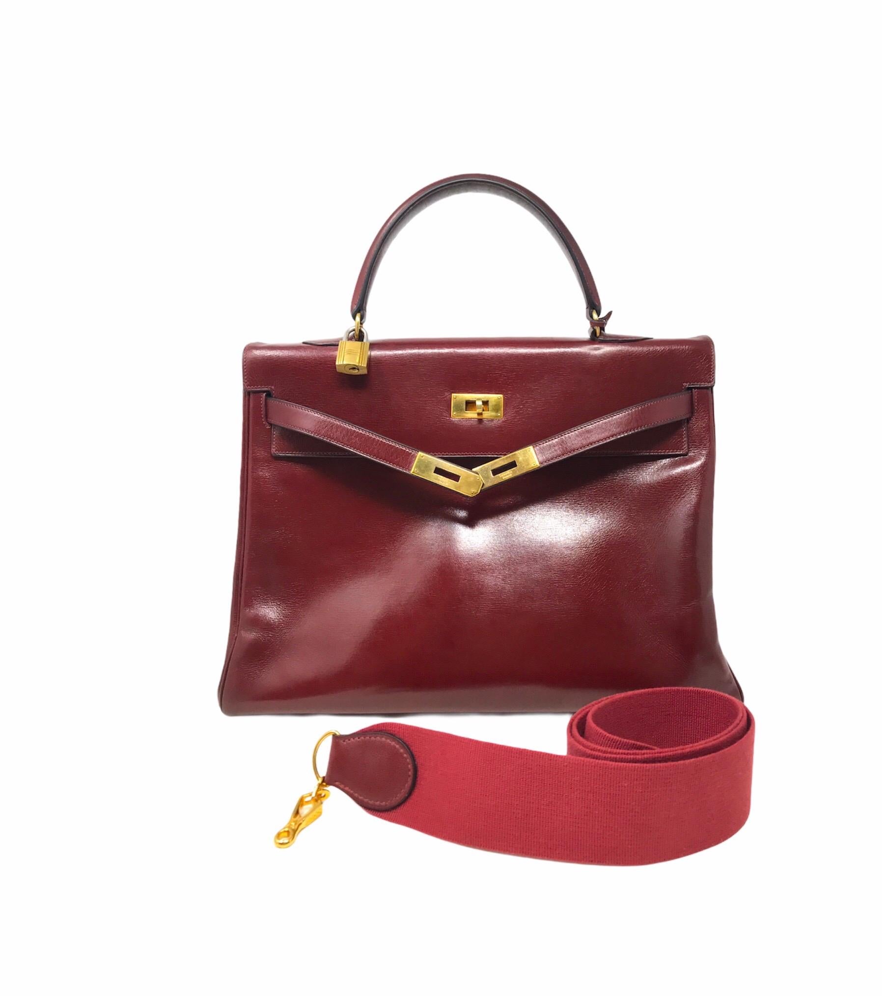 1960 Hermès Kelly 35 Rouge H Vintage For Sale 4