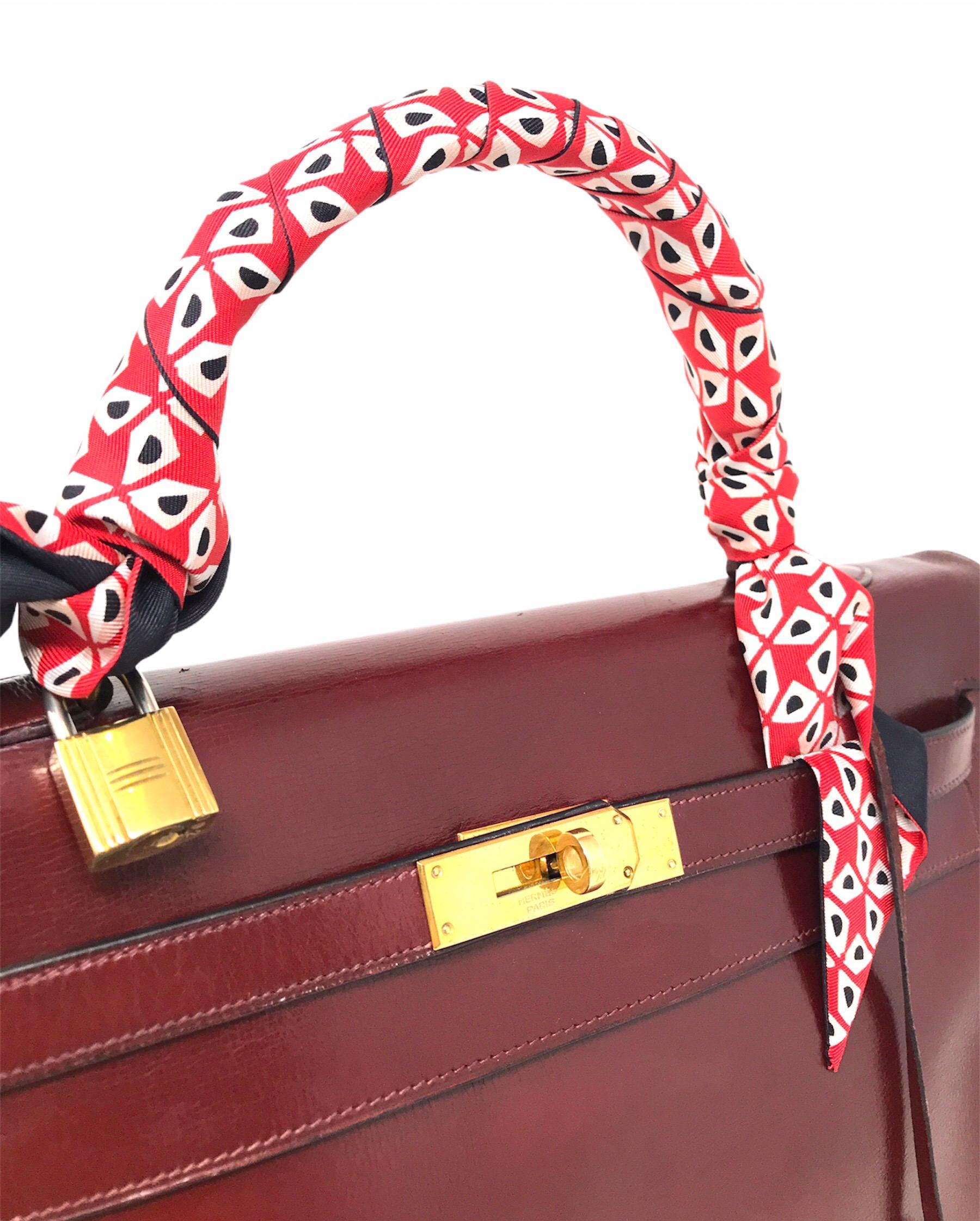 1960 Hermès Kelly 35 Rouge H Vintage For Sale 5