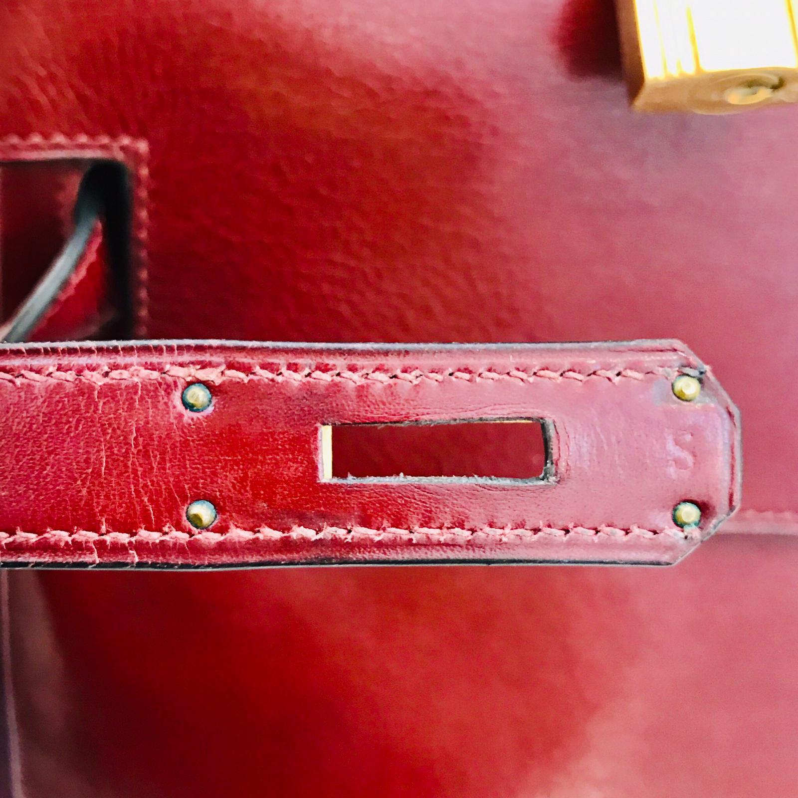 1960 Hermès Kelly 35 Rouge H Vintage For Sale 6