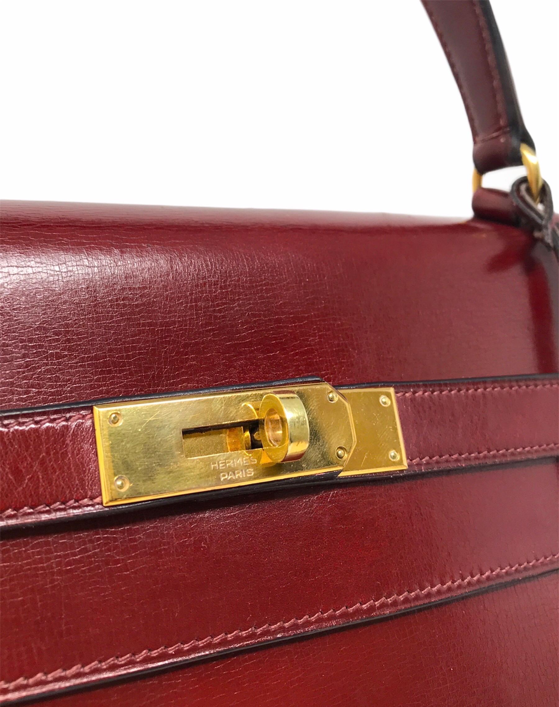 Women's or Men's 1960 Hermès Kelly 35 Rouge H Vintage For Sale