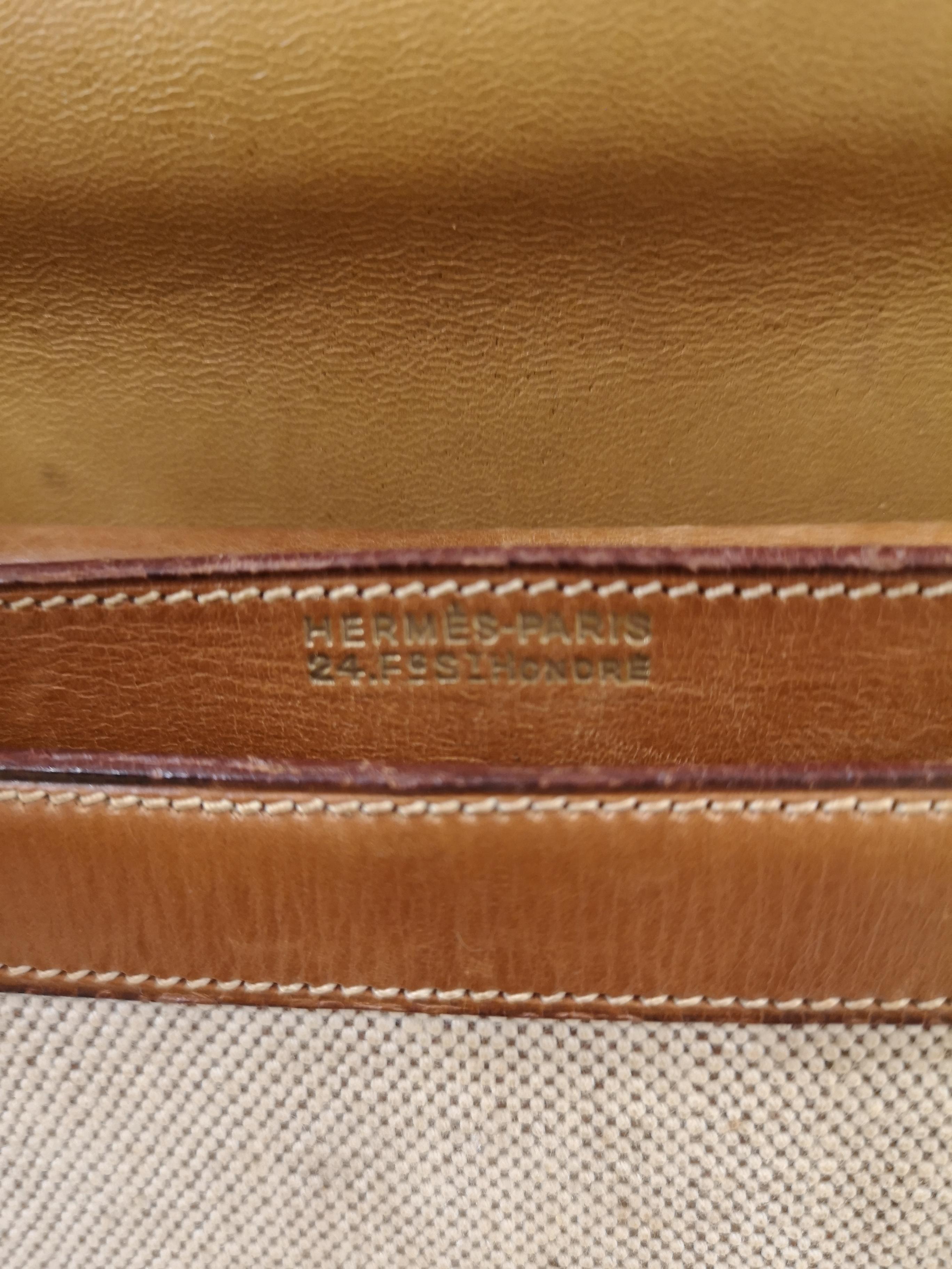 1960 Hermes leather and textile Handle Bag  5