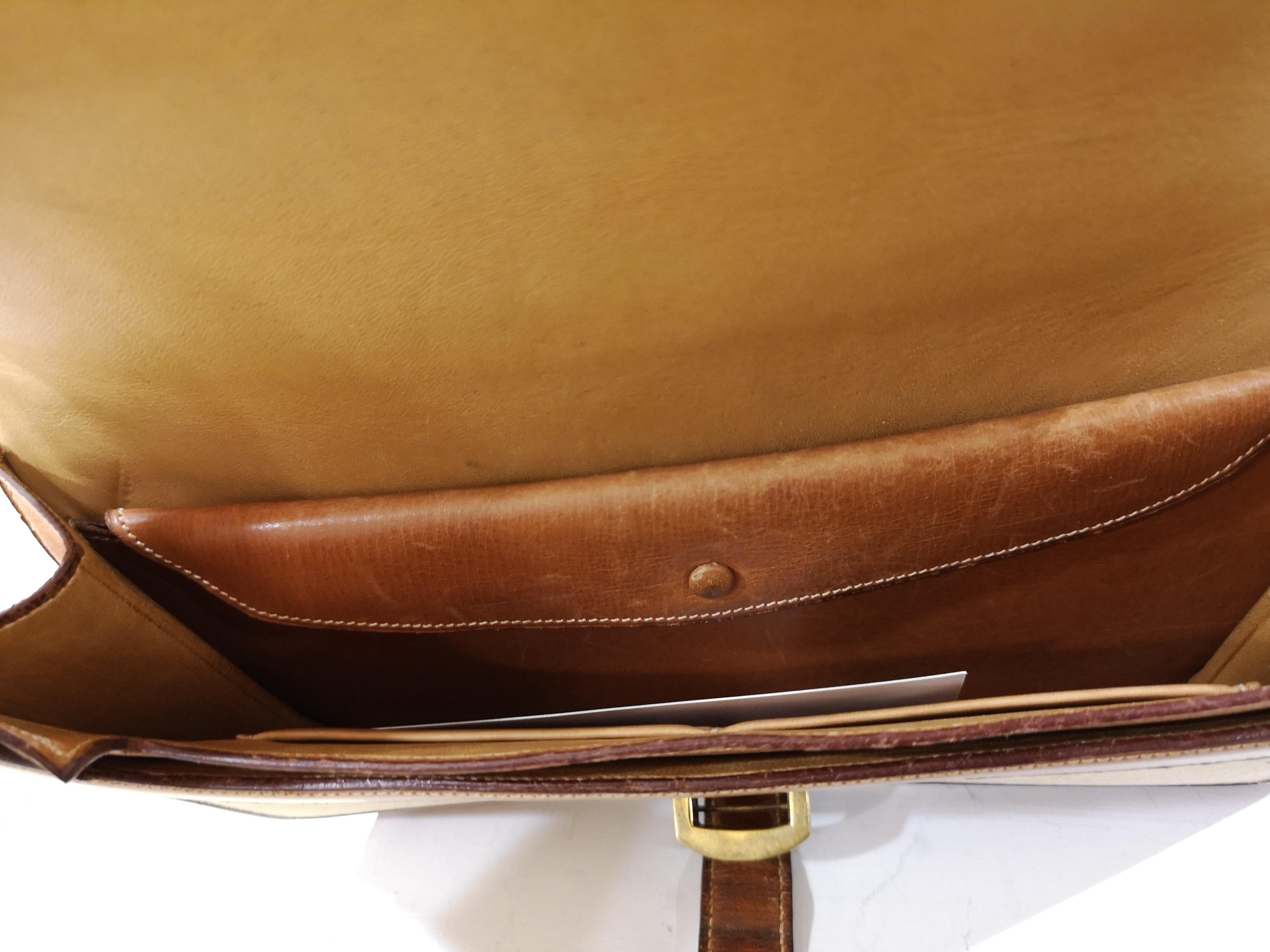 1960 Hermes leather and textile Handle Bag  7