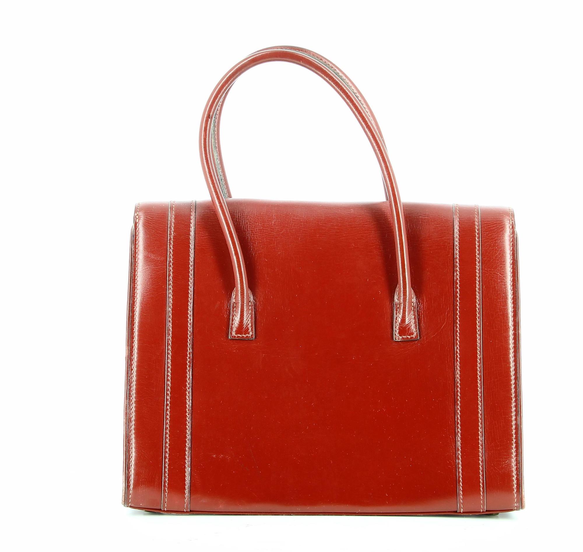 1960 Hermès Red Burgundy Leather Bag 1