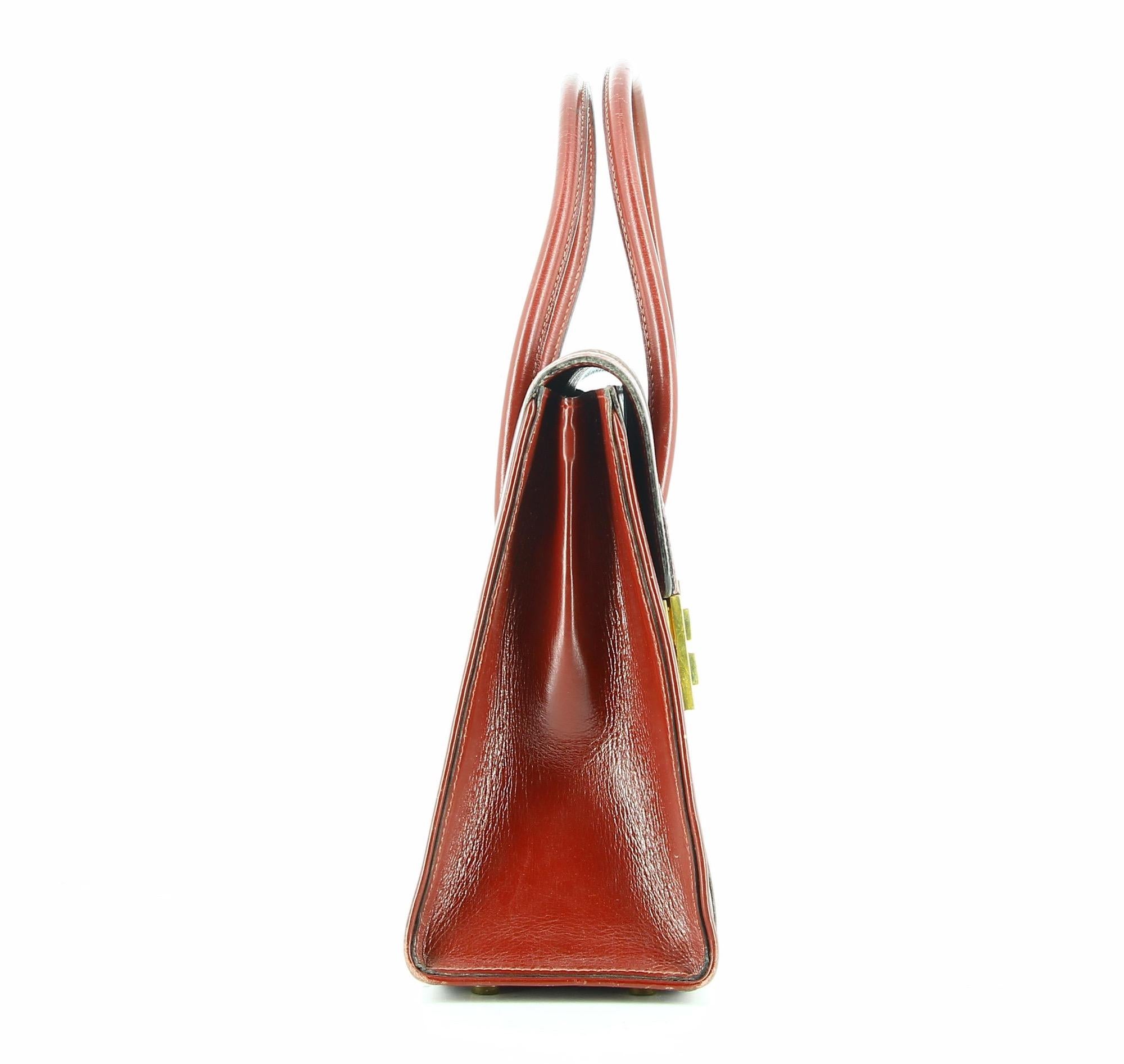 1960 Hermès Red Burgundy Leather Bag 3