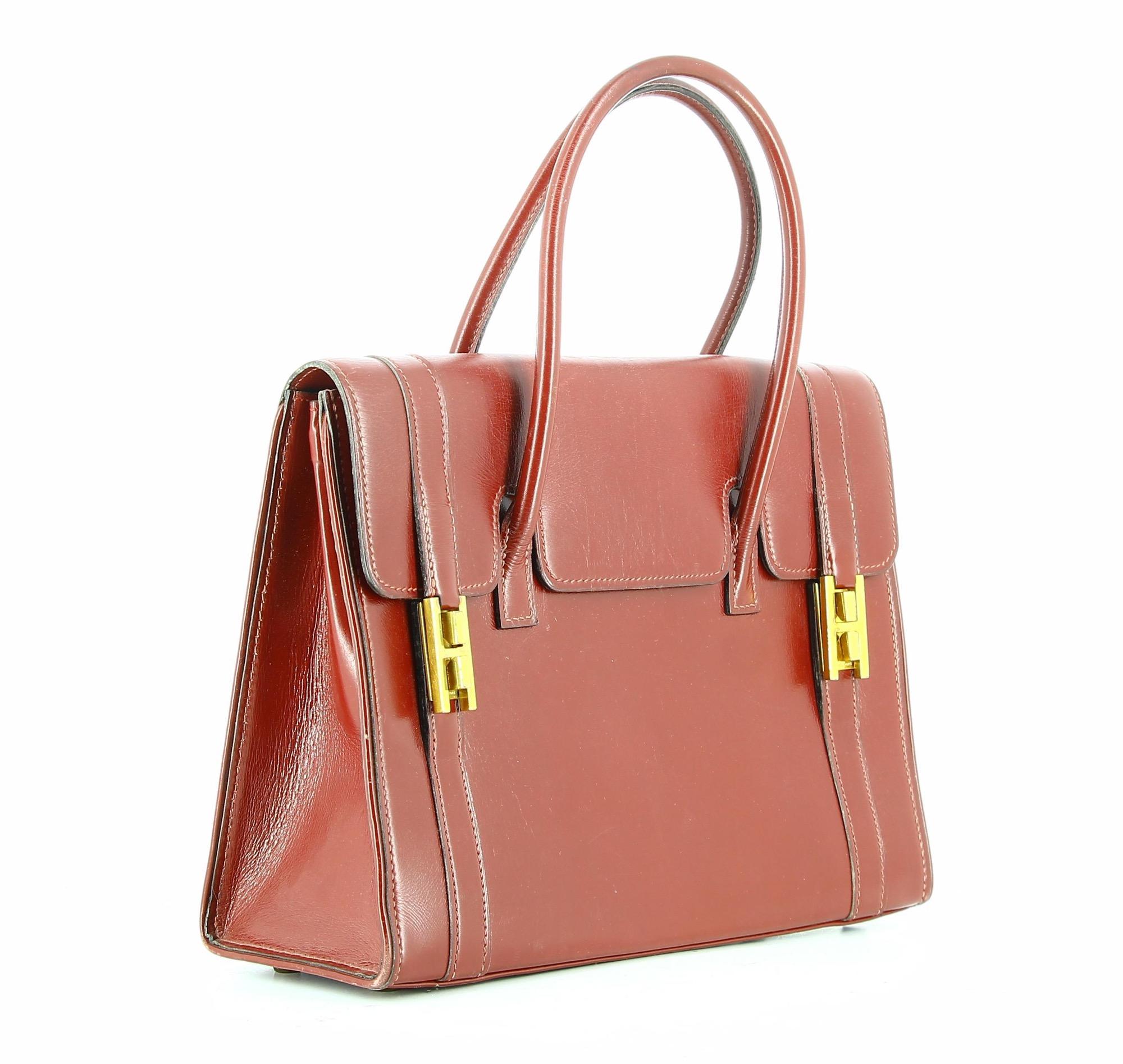 1960 Hermès Red Burgundy Leather Bag 4