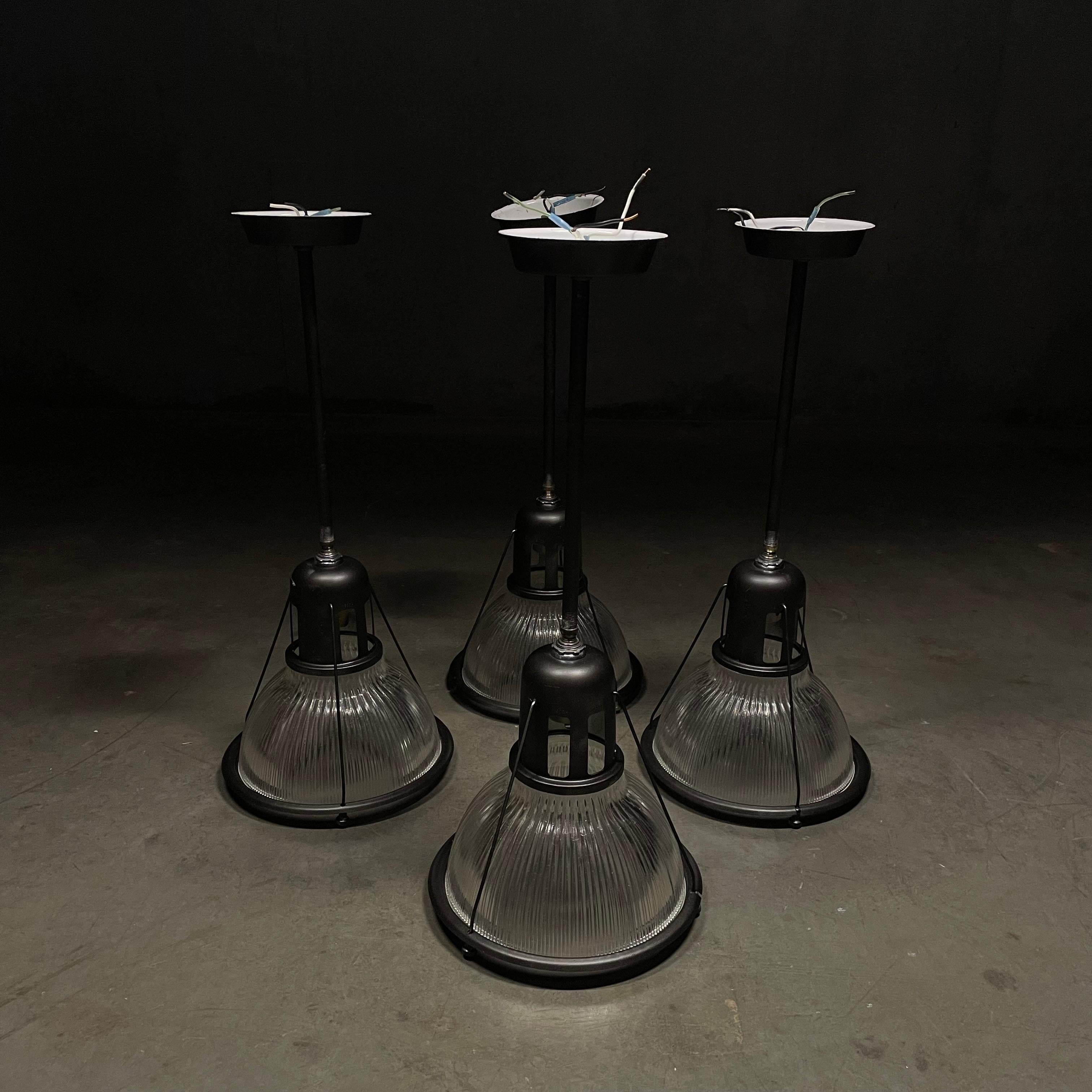 Industrial 1960 holophane industrial pendant lights  For Sale