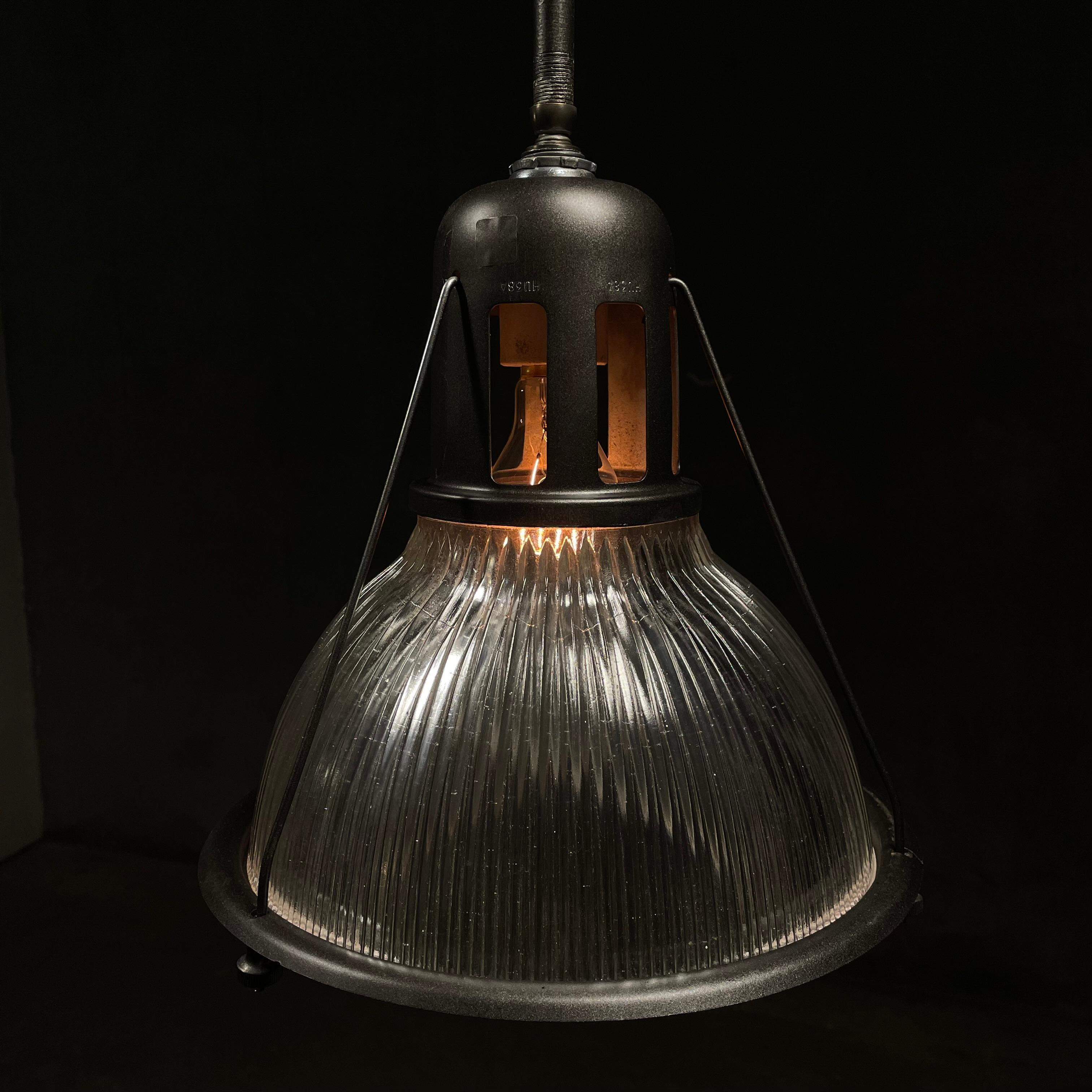 Mid-20th Century 1960 holophane industrial pendant lights  For Sale
