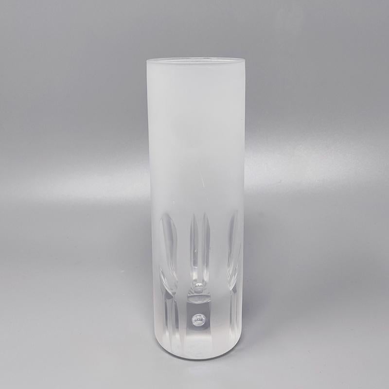 1960  Seau à glace avec 6 verres en cristal au plomb taillé à la main par Kristal en vente 2