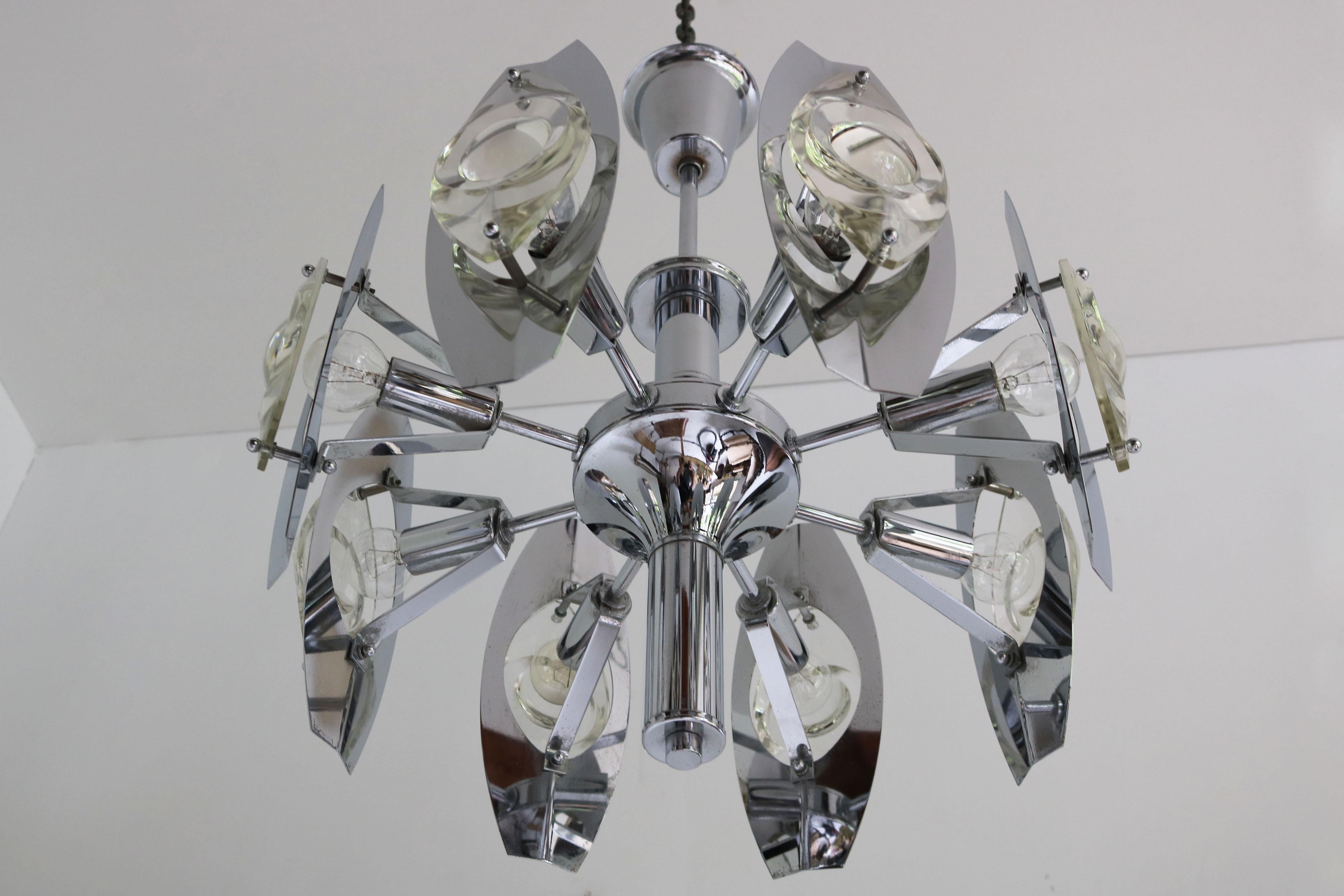 1960 Araña de diseño italiano de Oscar Torlasco para Stilkronen Italia Era espacial Hecho a mano en venta