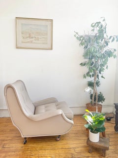 Arflex Regent Lounge Chair design Marco Zanuso 1960 Leather Upholstery
