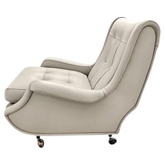 1960 Italian Leather Lounge Chair  'Regent' Designed by Marco Zanuso for Arflex