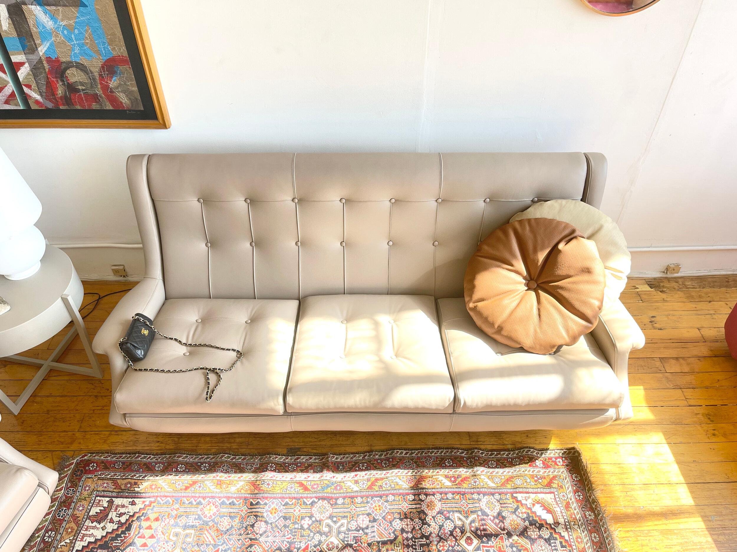 1960 Italian Leather Sofa 'Regent' Designed by Marco Zanuso for Arflex For Sale 2