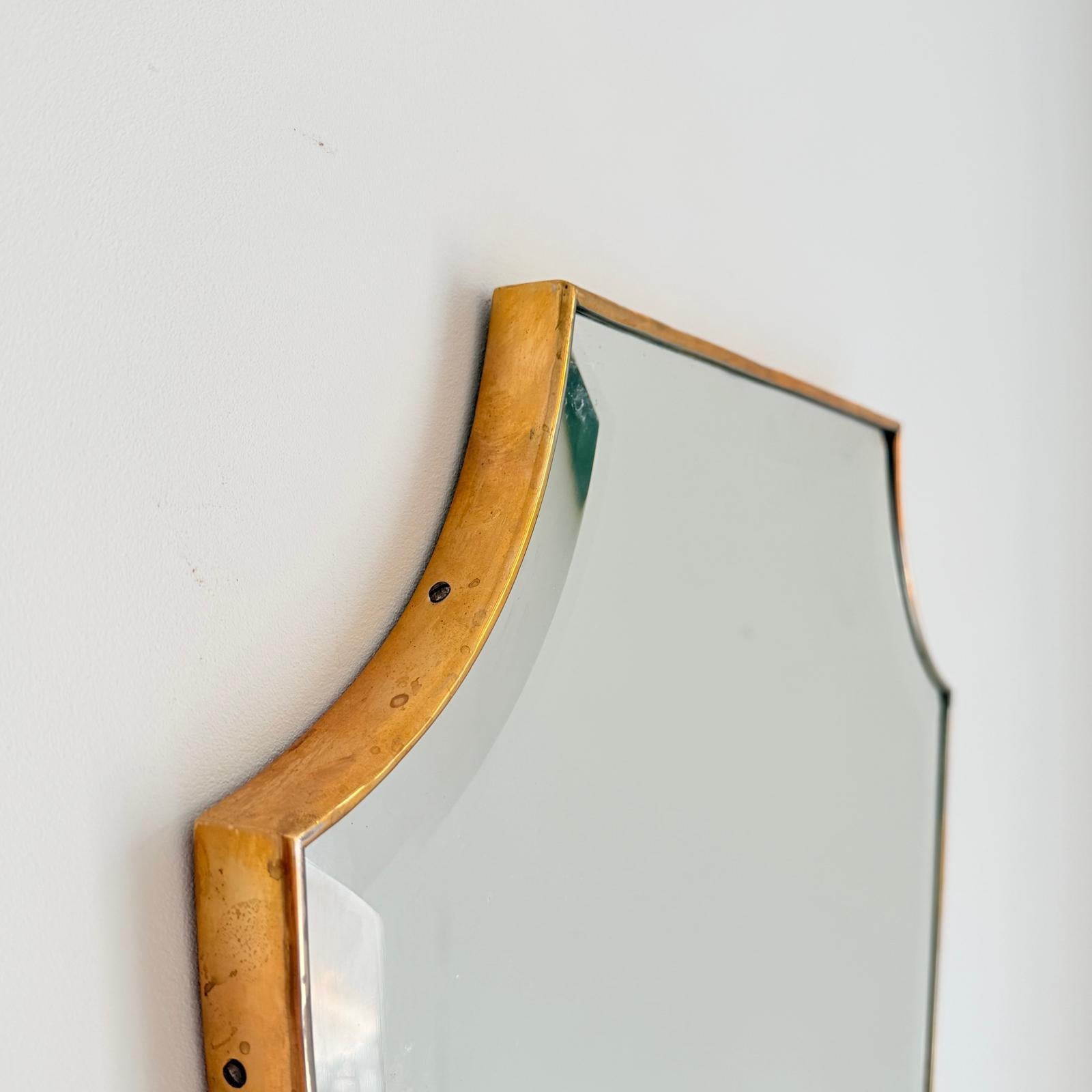 1960 Italian Mirror In Brass Frame For Sale 4