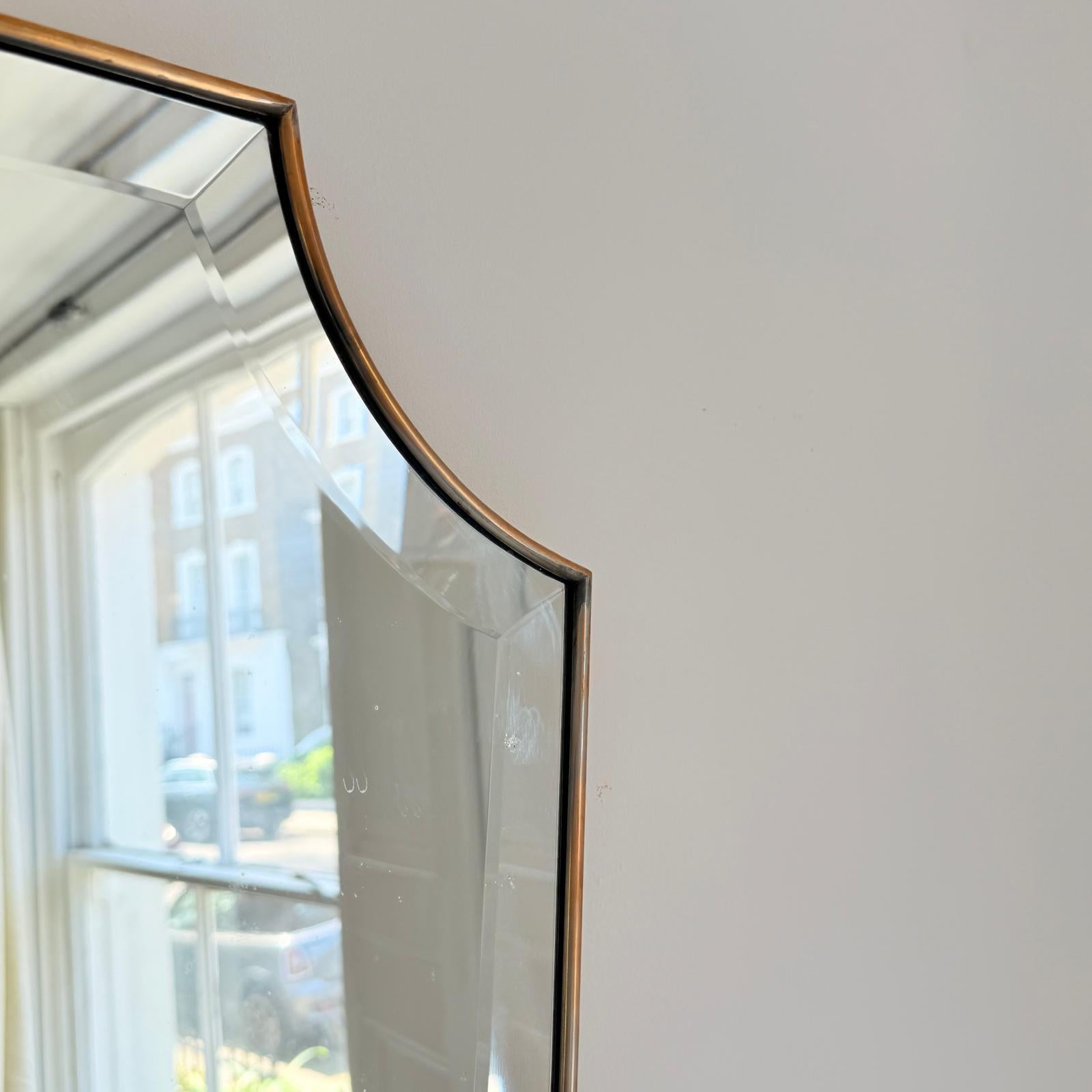 1960 Italian Mirror In Brass Frame In Good Condition For Sale In London, GB