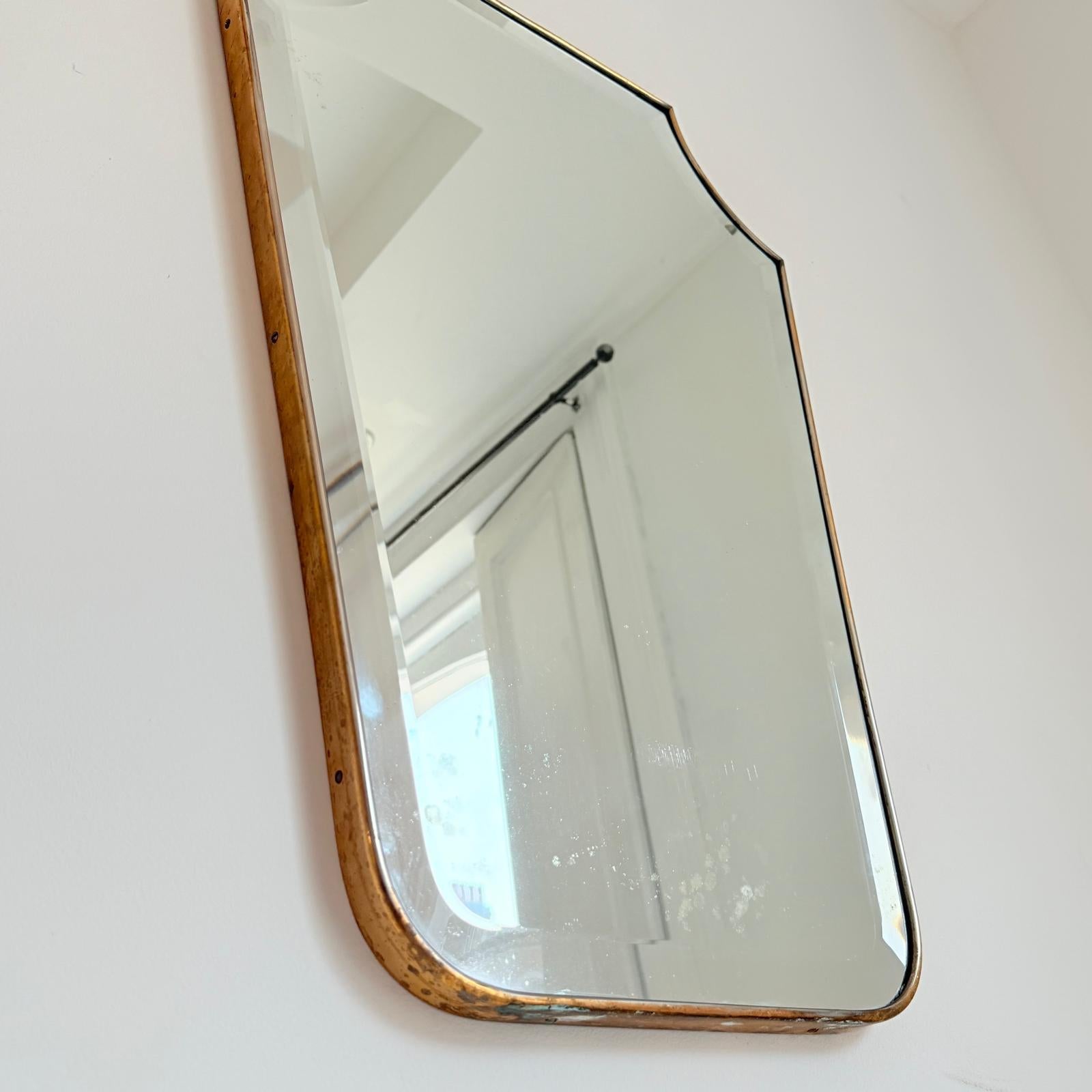 1960 Italian Mirror In Brass Frame For Sale 1