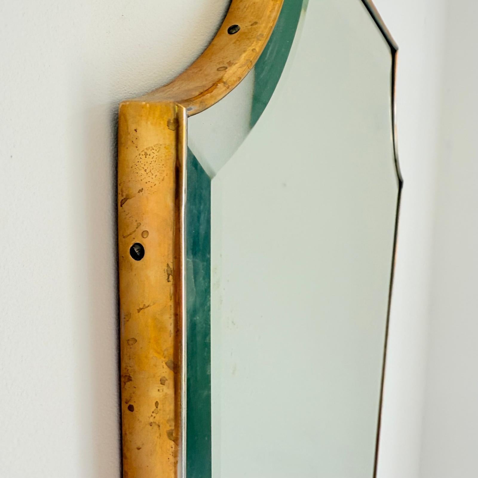 1960 Italian Mirror In Brass Frame For Sale 3