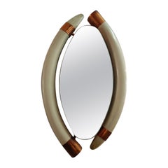 1960 Italian Mirror In Faux Walrus Tusks