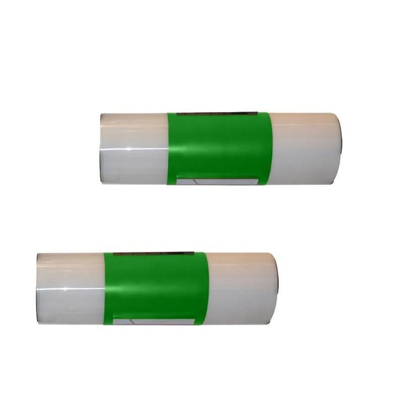 Minimalismo 1960 Coppia italiana di lampade da soffitto/parete alte in verde foresta e bianco in vendita