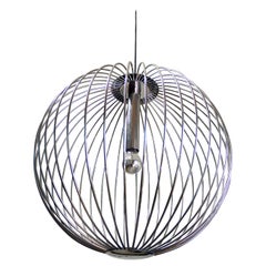 1960 Italia Lampadario a corda da 20" in ottone cromato alla maniera di Gaetano Sciolari
