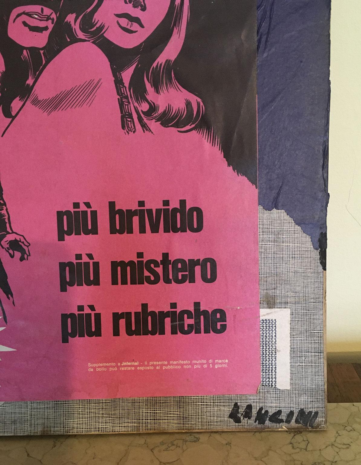 1960 Italien Abstrakte Malerei und Papier Collage von Ermete Lancini  im Angebot 3