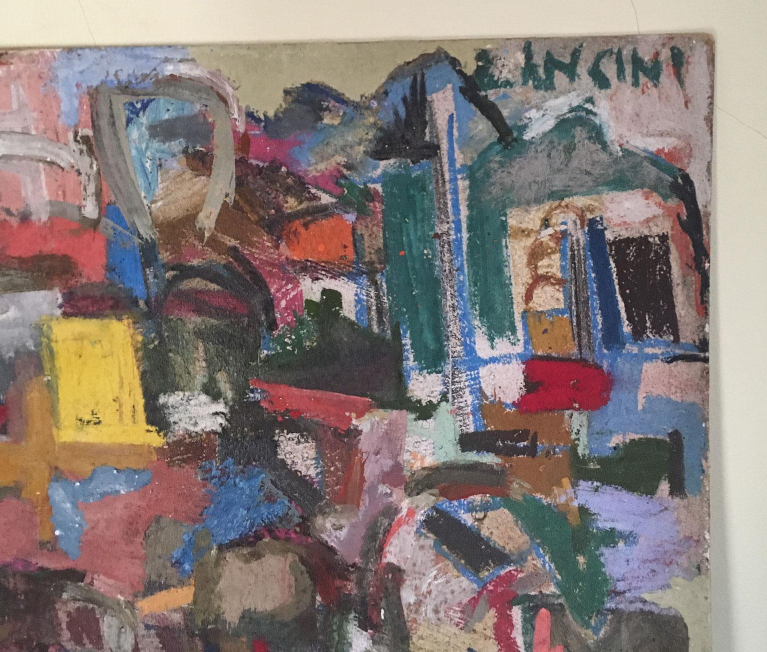 1960 Italy Abstract Painting by Ermete Lancini  For Sale 2