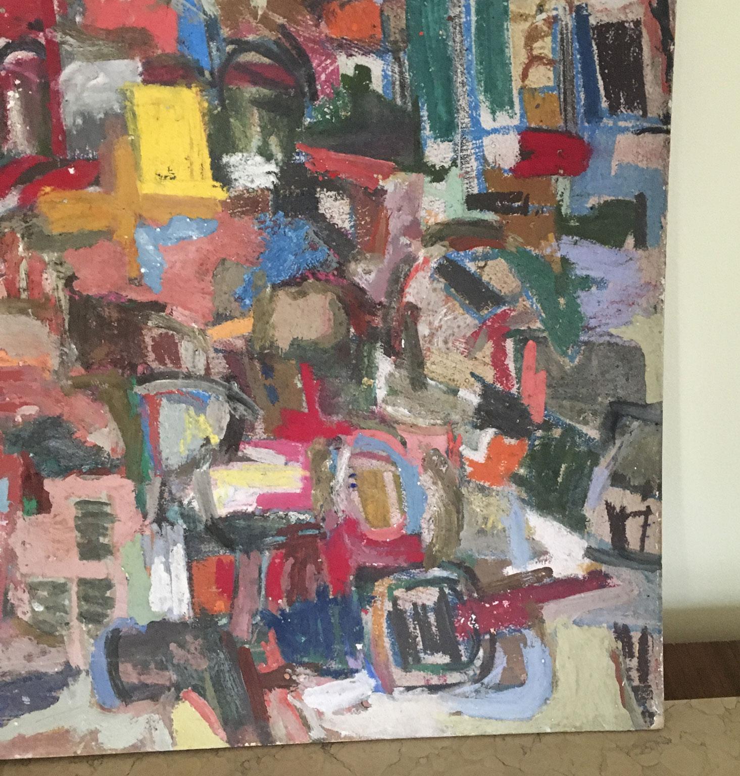 1960 Italy Abstract Painting by Ermete Lancini  For Sale 4