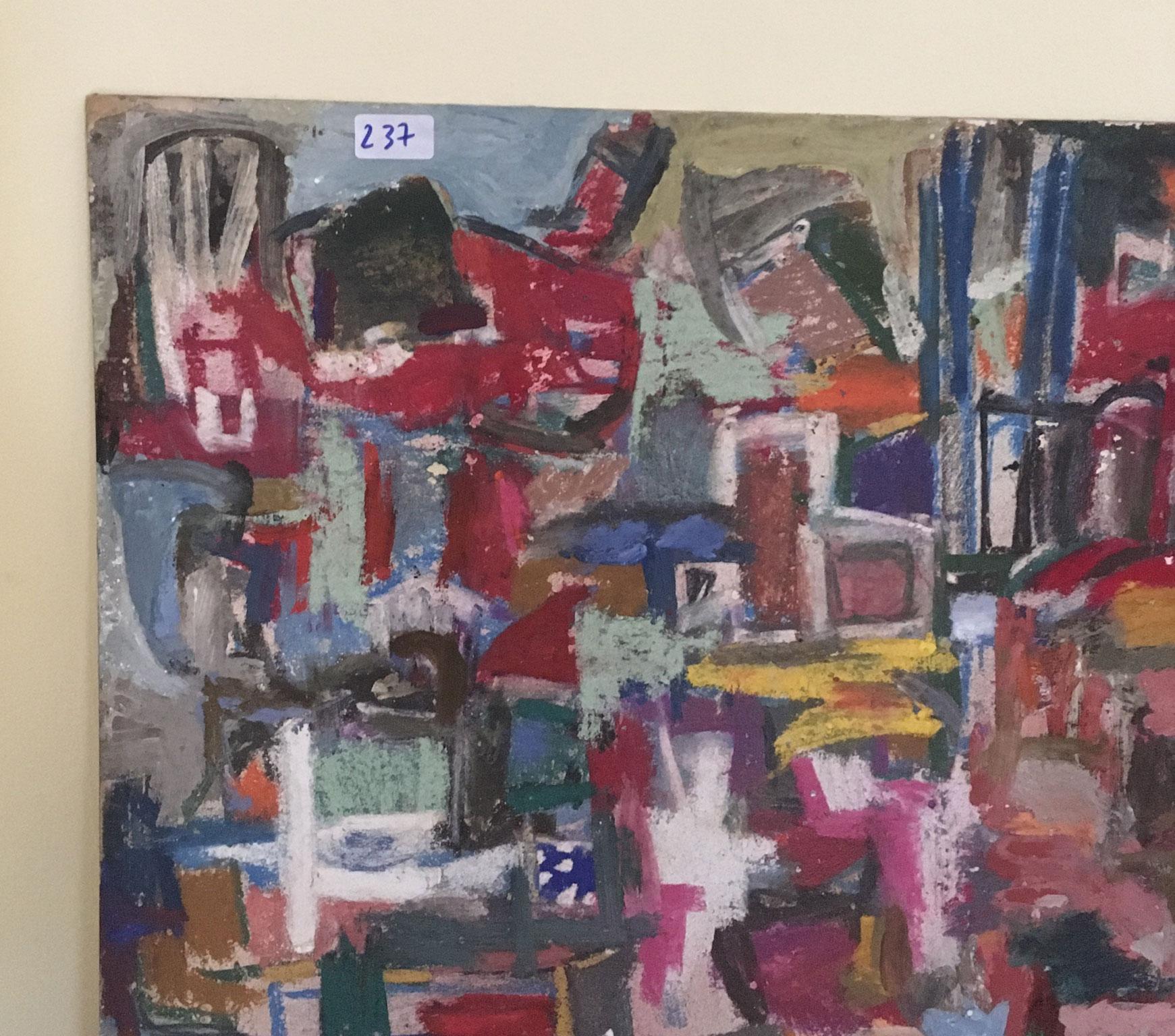 Italian 1960 Italy Abstract Painting by Ermete Lancini  For Sale