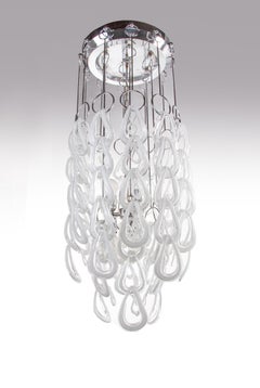 Cascading 44" Giogali Chandelier by Angelo Mangiarotti, Murano Glass, 1960s