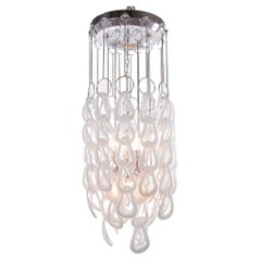 Cascading 44" Giogali Chandelier Flush Mount by Angelo Mangiarotti, Vistosi 1960