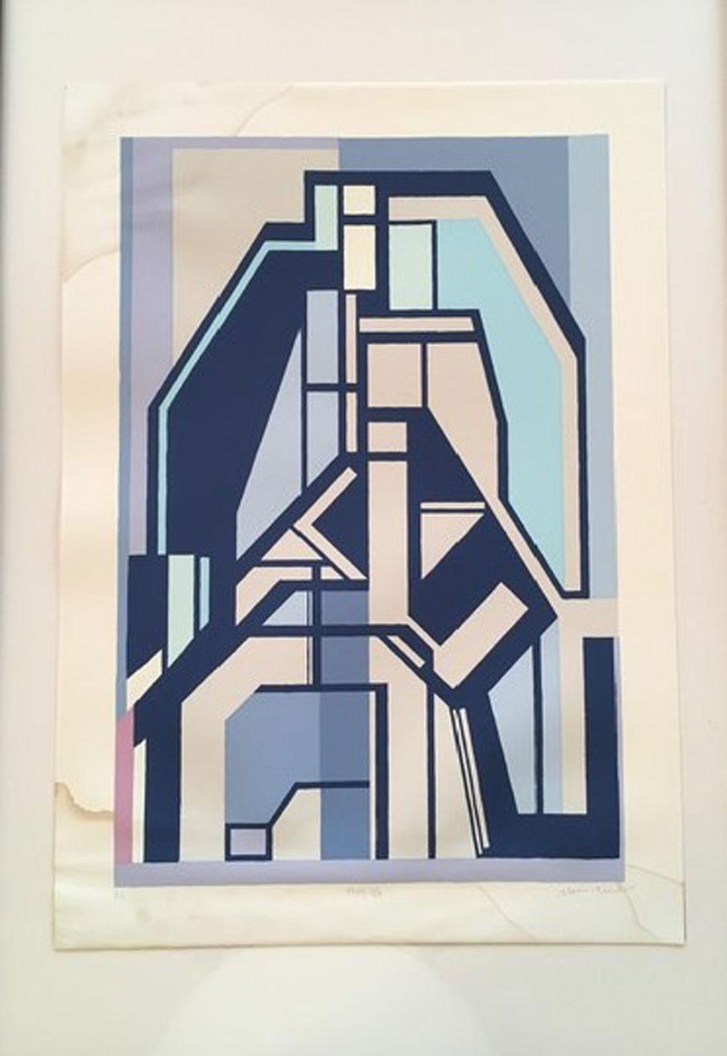 Esta atractiva obra de arte abstracto fue creada por el artista italiano Mario Radice en 1969. Se trata de las primeras piezas de 300 editadas en los años 60'. Podemos decir que es una pieza única como P.A. (Prova Autore) el único como prueba de