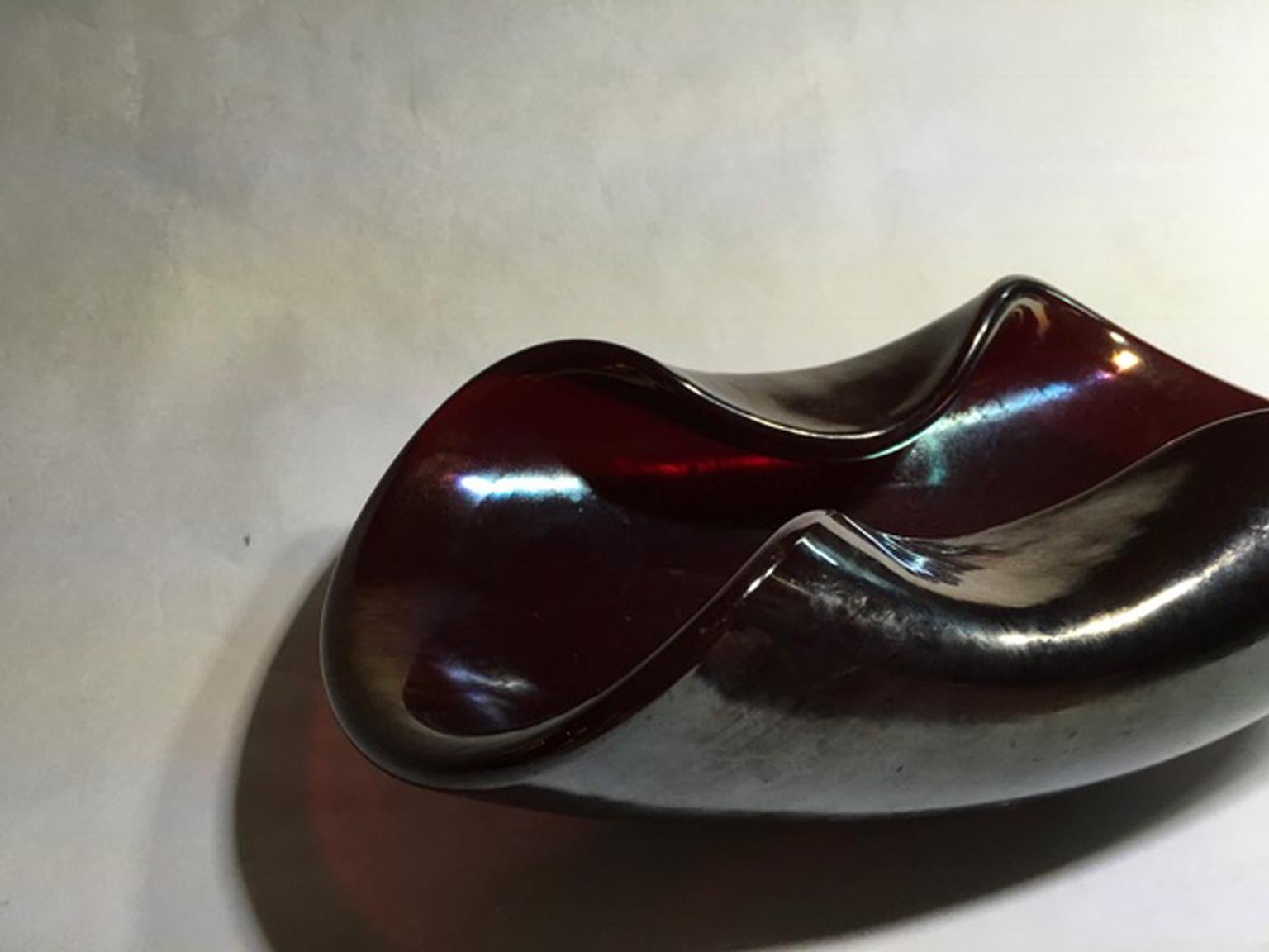 Italie 1960 Mid-Century Modern Rubin Color Blown Paste Glass Bowl en vente 11