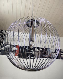 1960 Italy 20" String Chandelier Chromed Brass in the Manner of Gaetano Sciolari
