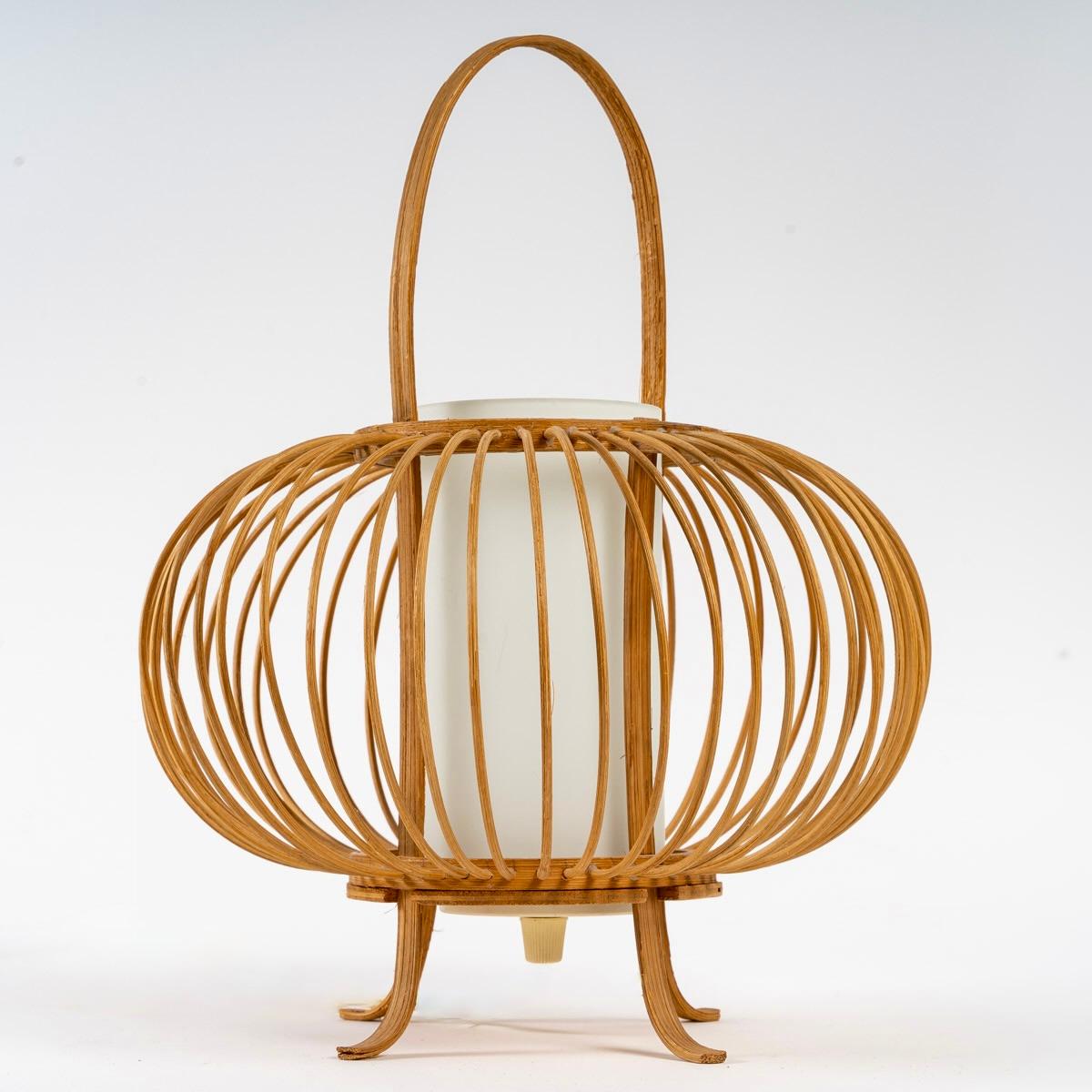 Mid-20th Century 1960 Japanese Bamboo Table Lamp For Sale