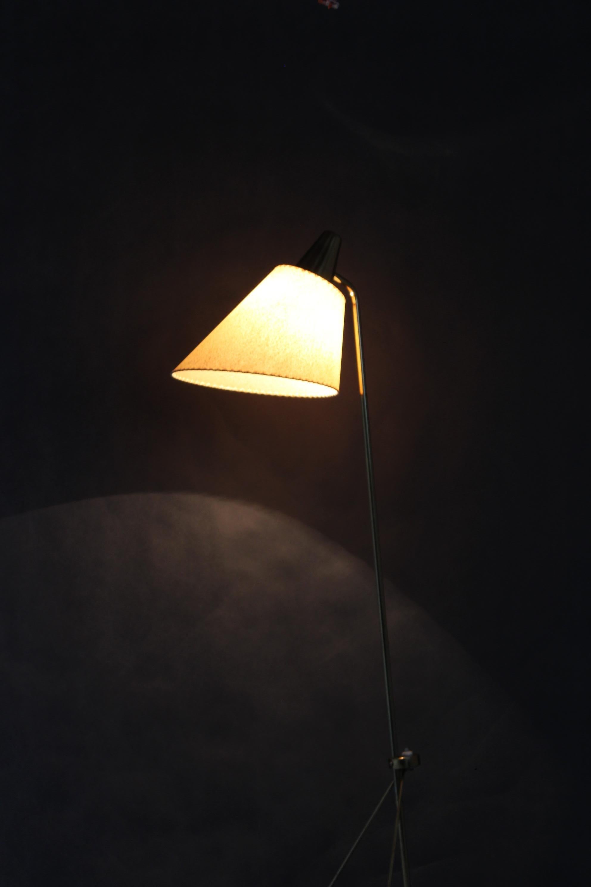 1960 Josef Hůrka Brass Floor Lamp 