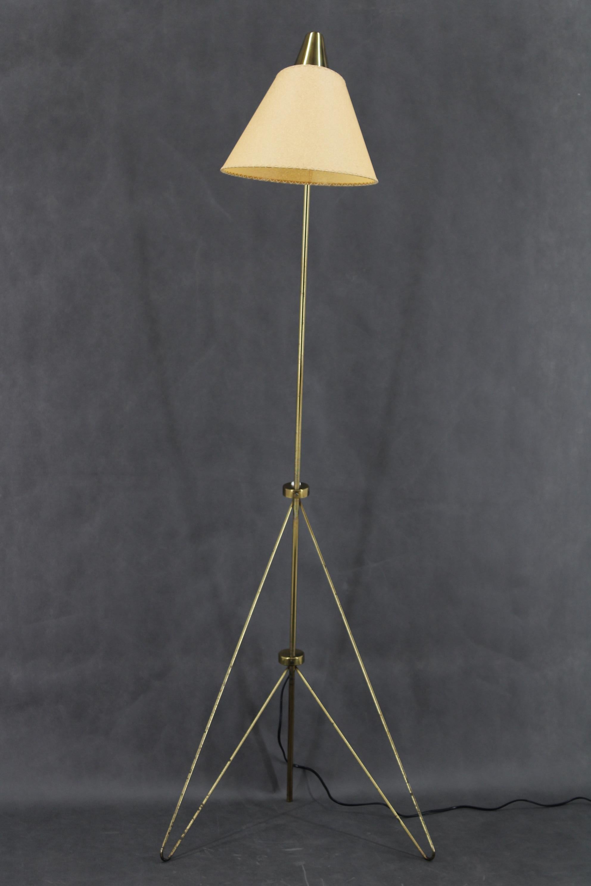 1960 Josef Hůrka Brass Floor Lamp 