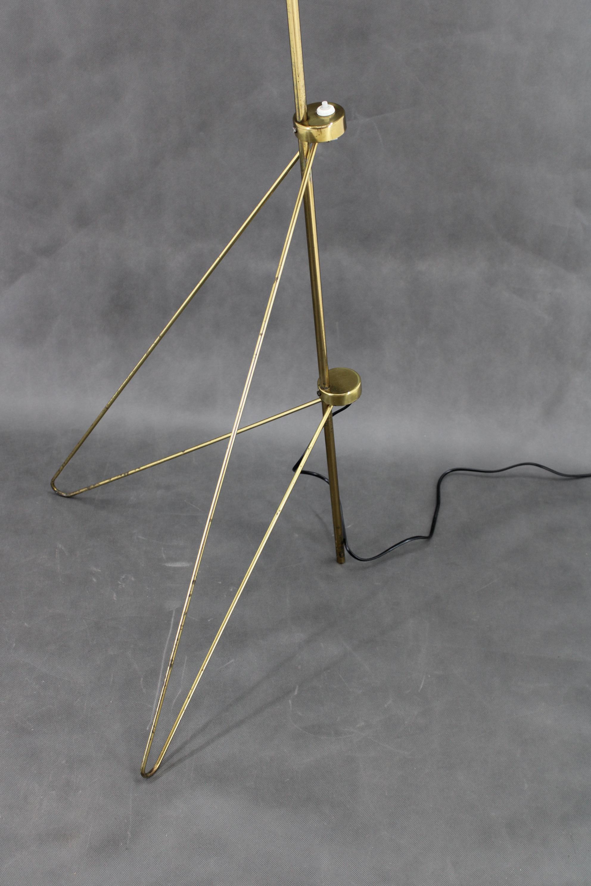 Mid-20th Century 1960 Josef Hůrka Brass Floor Lamp 