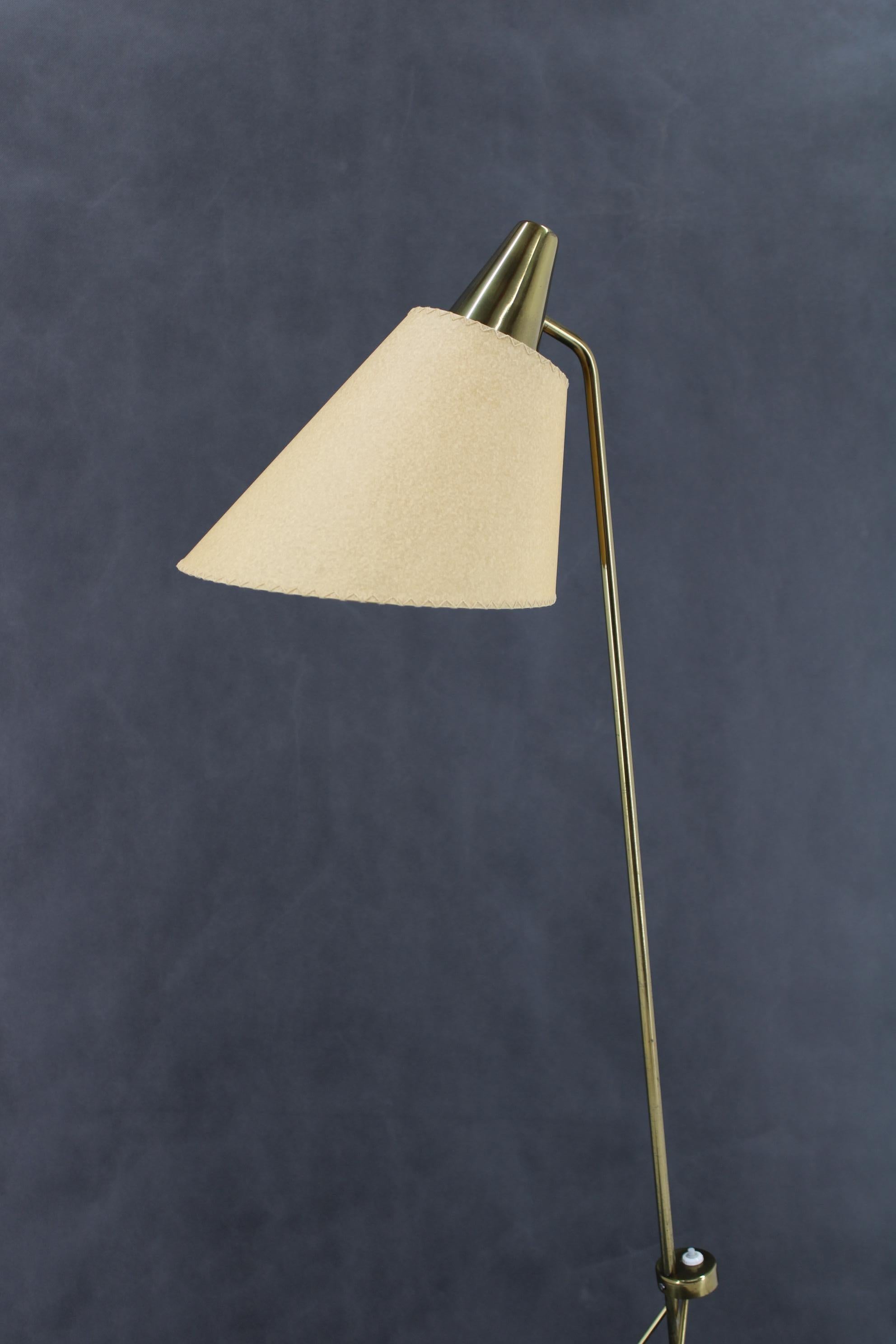 1960 Josef Hůrka Brass Floor Lamp 