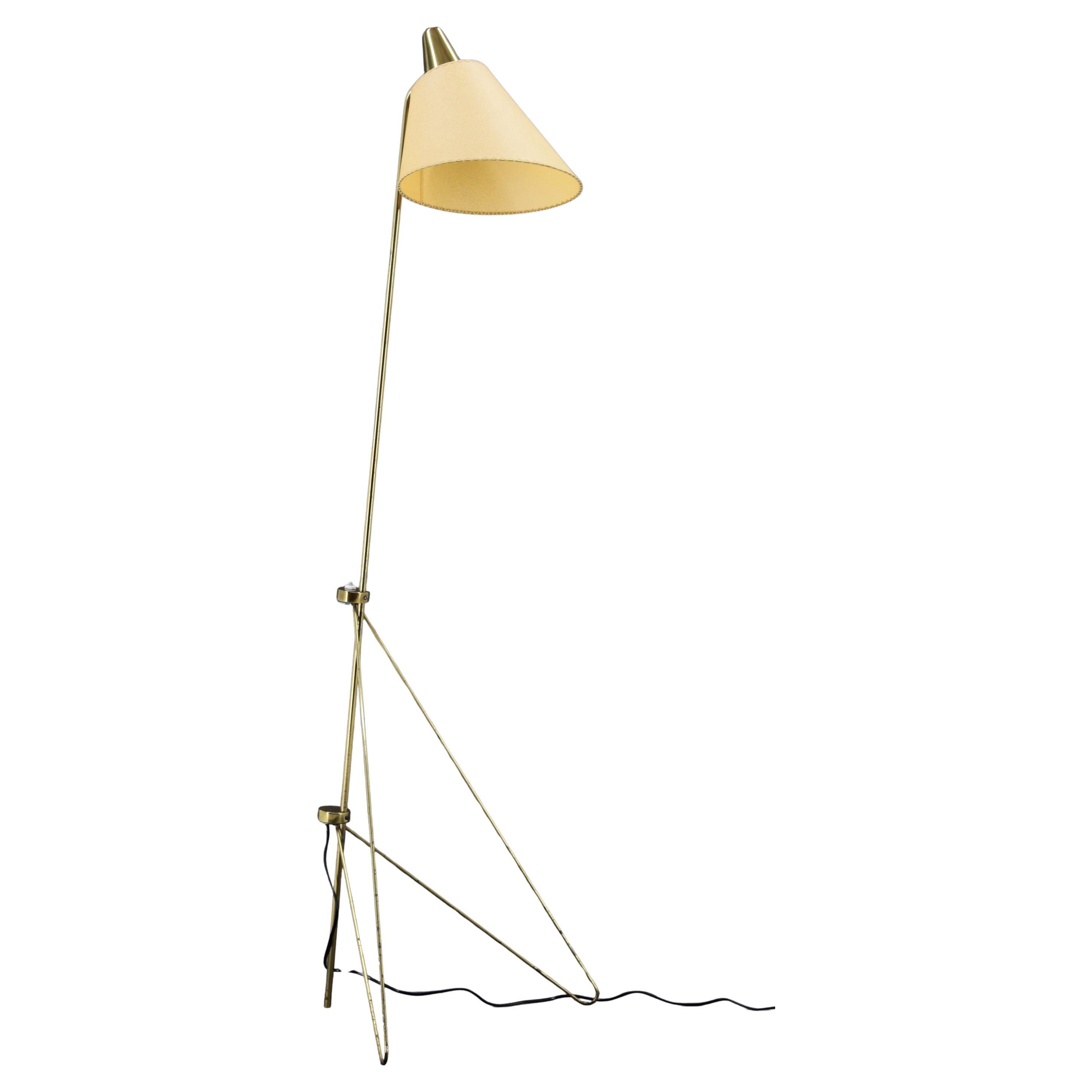 1960 Josef Hůrka Brass Floor Lamp "Giraffe" by Napako, Czechoslovakia For Sale