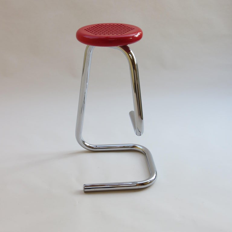 1960 K700 Red Chrome Paperclip Bar Stool Hugh Hamilton Philip Salmon