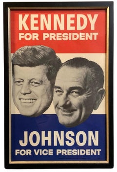1960 "Kennedy for President. Johnson for Vice President" Vintage Campaign Poster