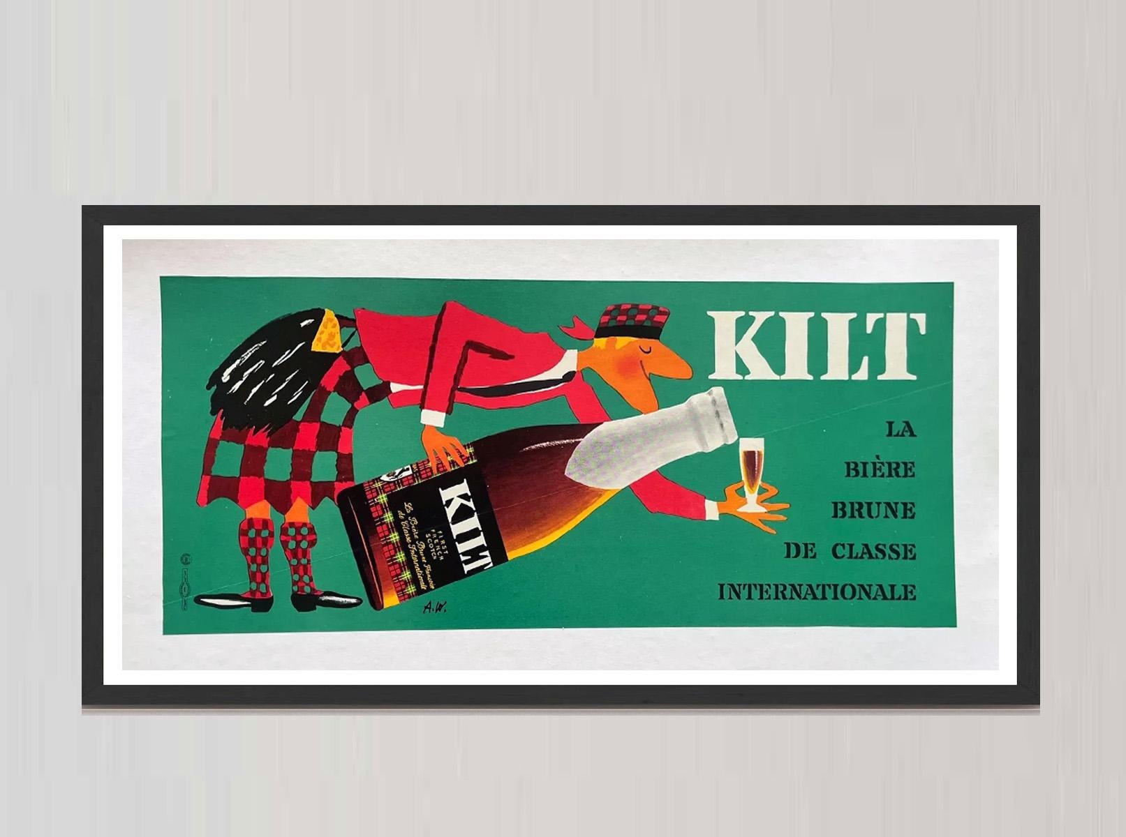 Cette belle merveille du milieu du siècle a été créée en 1960 pour Kilt Beer, où l'on peut lire 