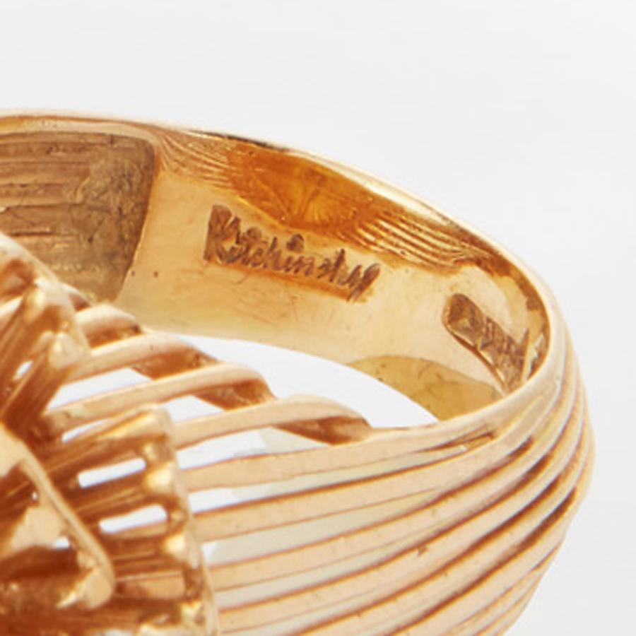 Women's 1960 Kutchinsky Diamond Gold Ring For Sale