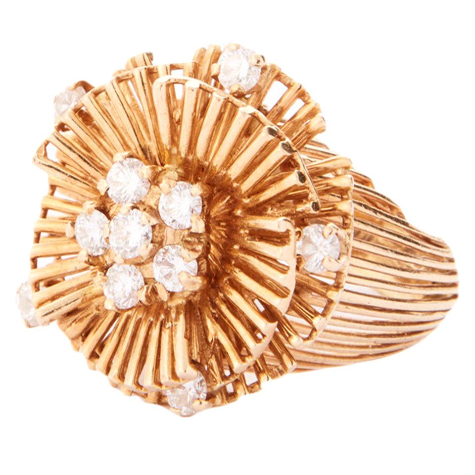 1960 Kutchinsky Diamond Gold Ring For Sale