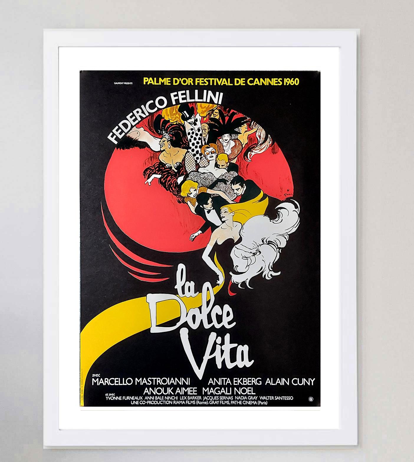 1960 La Dolce Vita Original Vintage Poster In Good Condition For Sale In Winchester, GB