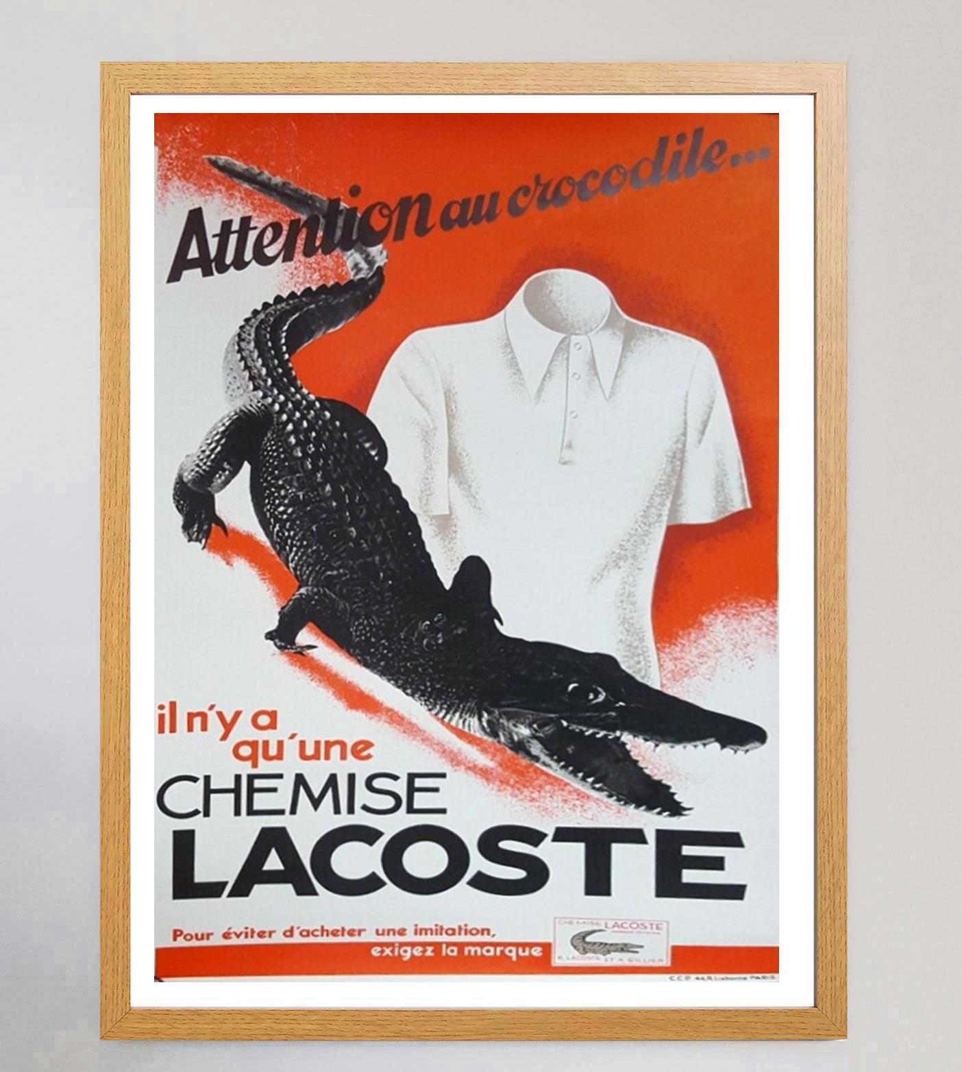 Original-Vintage-Poster, Lacoste – Chemise, 1960 (Französisch) im Angebot